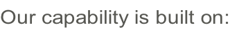Our capability is built on: